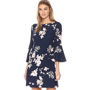 Eliza J Navy Floral Shift Dress